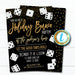 New Years Bunco Party Invitation, Adult Holiday Invite, Xmas Cocktail Games Party, Winter Party Editable Template, DIY Self-Editing Download