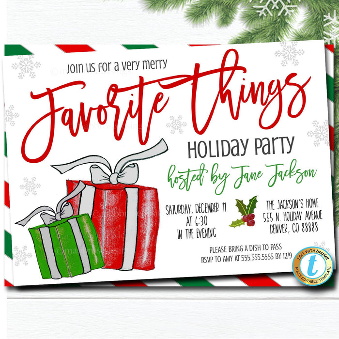 favorite-things-christmas-party-invite-tidylady-printables for Christmas Party Invitation Free Printable Favorite Things Christmas Party Invite | TidyLady Printables for Christmas Party Invitation Free Printable