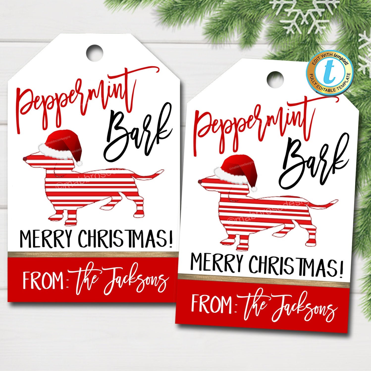 Christmas Peppermint Bark Gift Tags | TidyLady Printables
