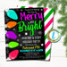 Christmas Party Invitation, Holiday Staff Teacher Xmas Party, Merry and Bright Card, School Pto Pta Appreciation, INSTANT DOWNLOAD Template