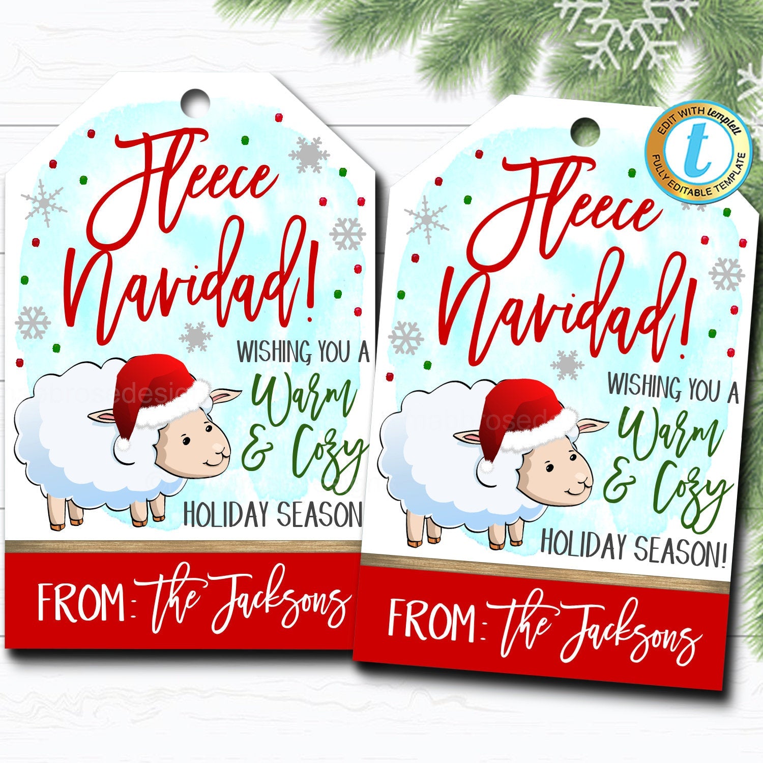 Christmas Gift Tags - Fleece Navidad | TidyLady Printables for Free Printable Gift Tag Template