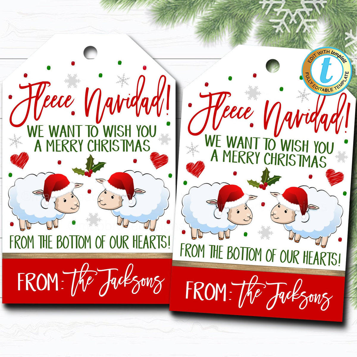 Fleece Navidad Christmas Gift Tag | TidyLady Printables