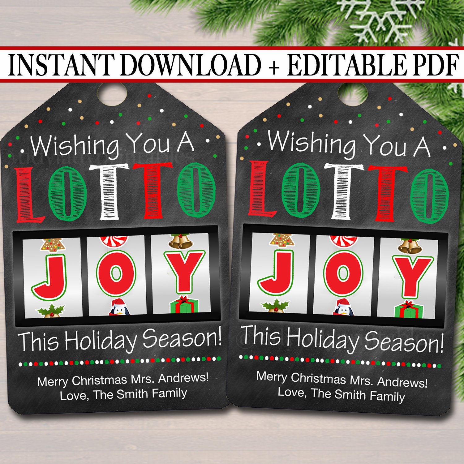 Free Printable Lottery Ticket Gift Tag