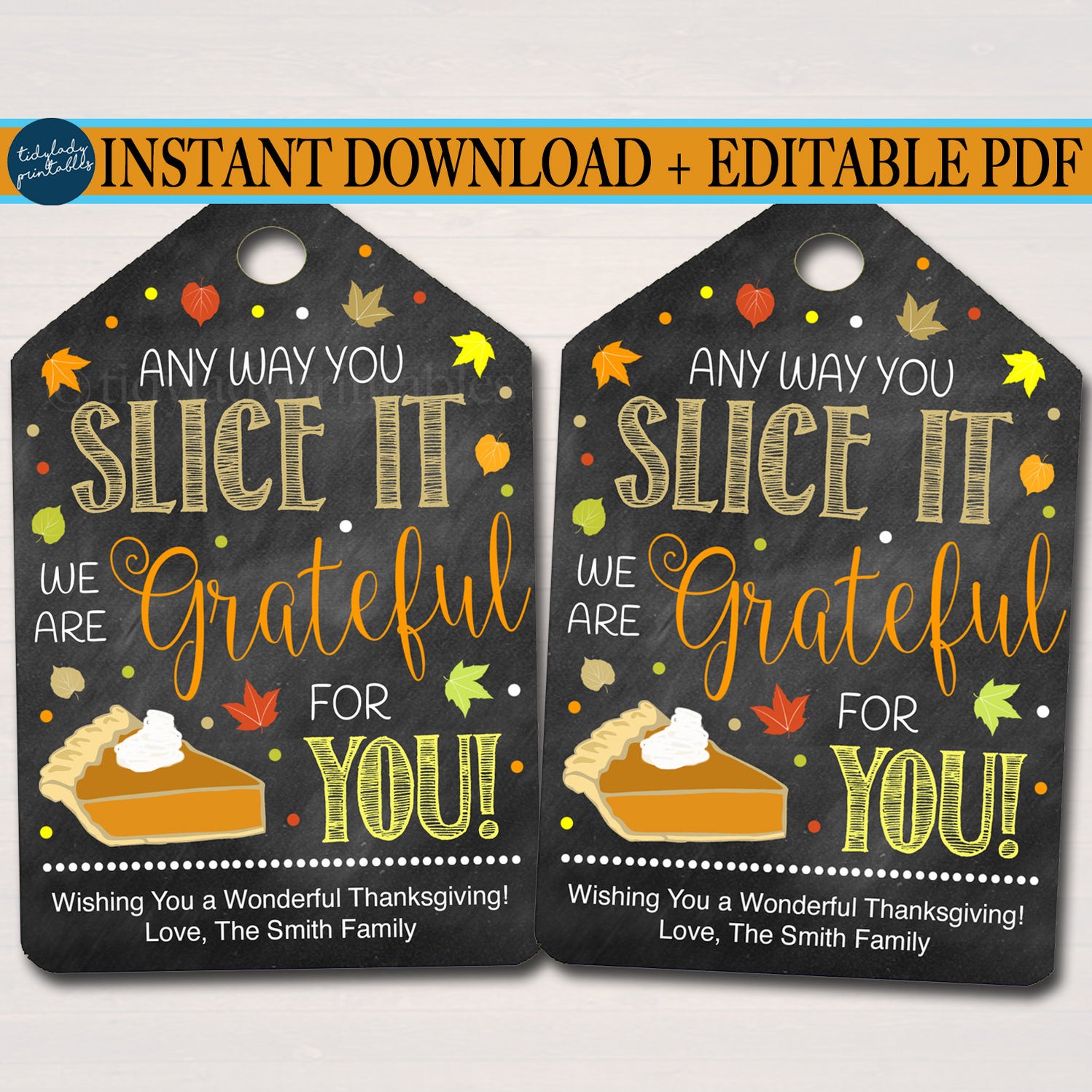 Grateful For You Gift Tag | TidyLady Printables