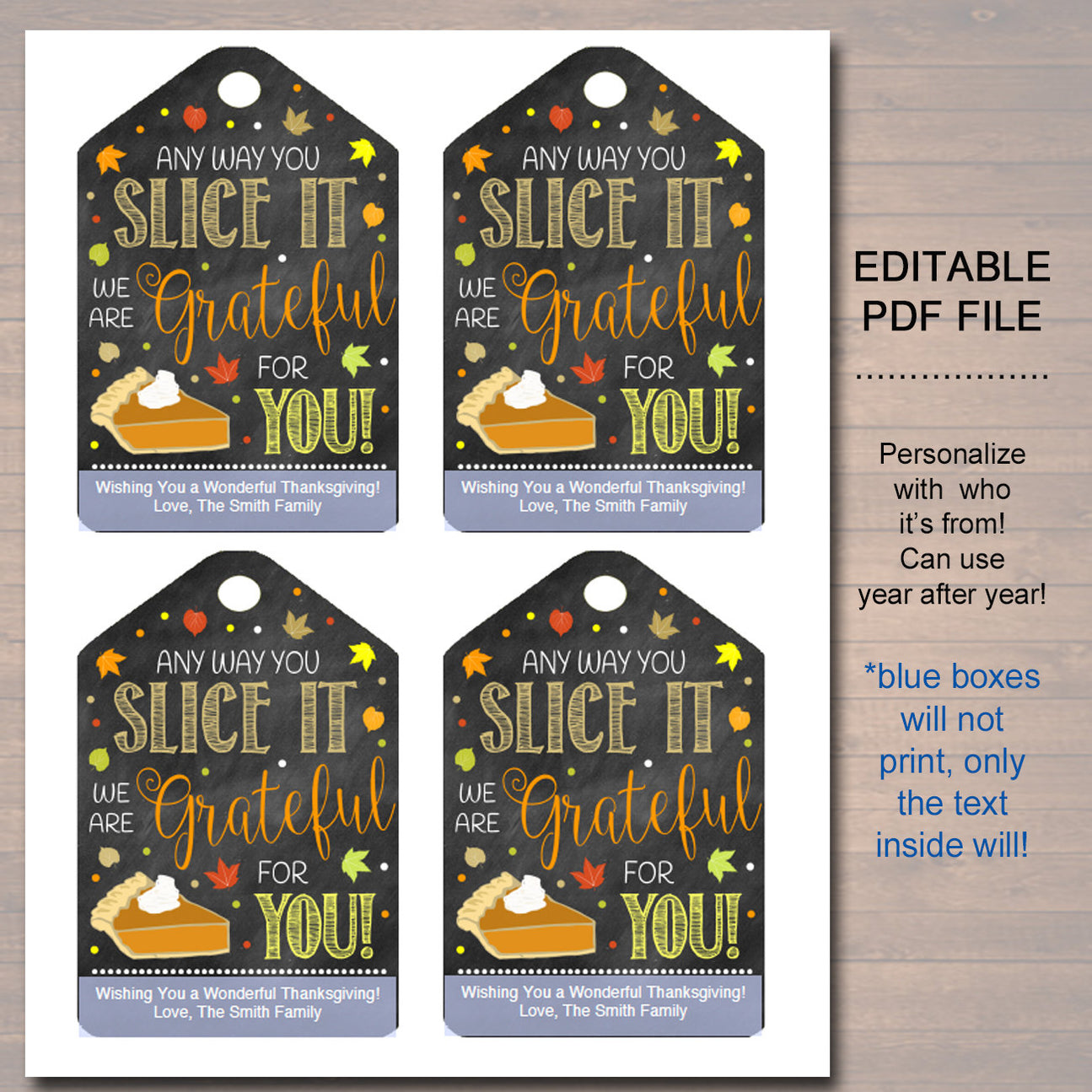 Grateful For You Gift Tag | TidyLady Printables