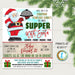 Supper with Santa Flyer, Christmas School Church Pto Pta, Holiday Kids Dinner Party, Editable Template, Xmas Fundraiser DIY Self-Editing