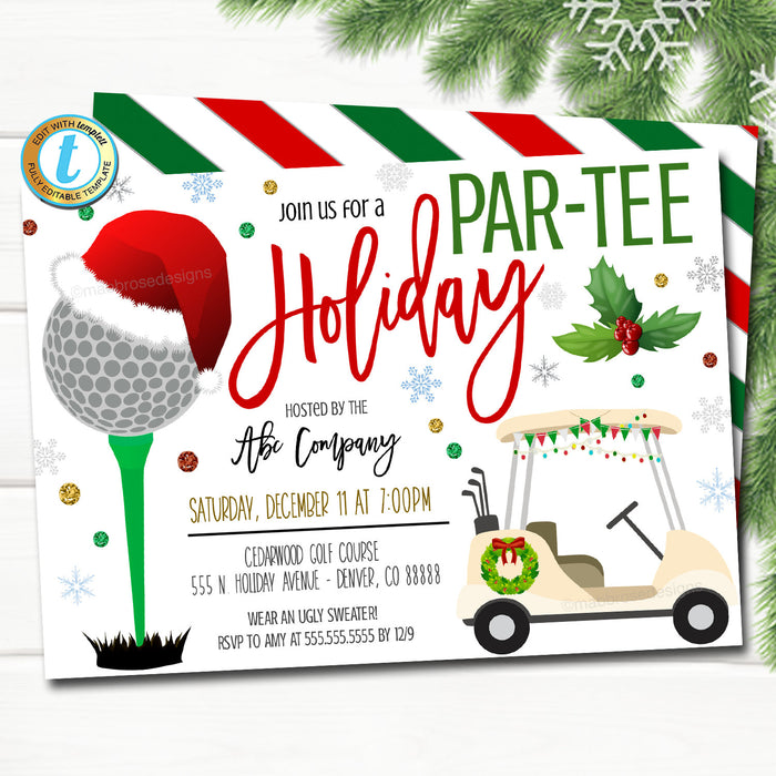 Holiday Golf Party Invitation - Printable Template