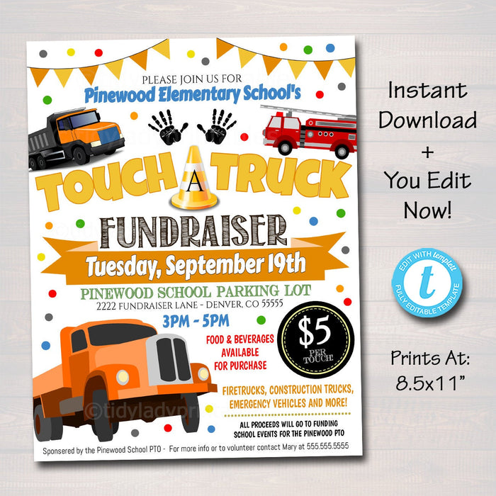 Touch A Truck Fundraiser Flyer Printable Template