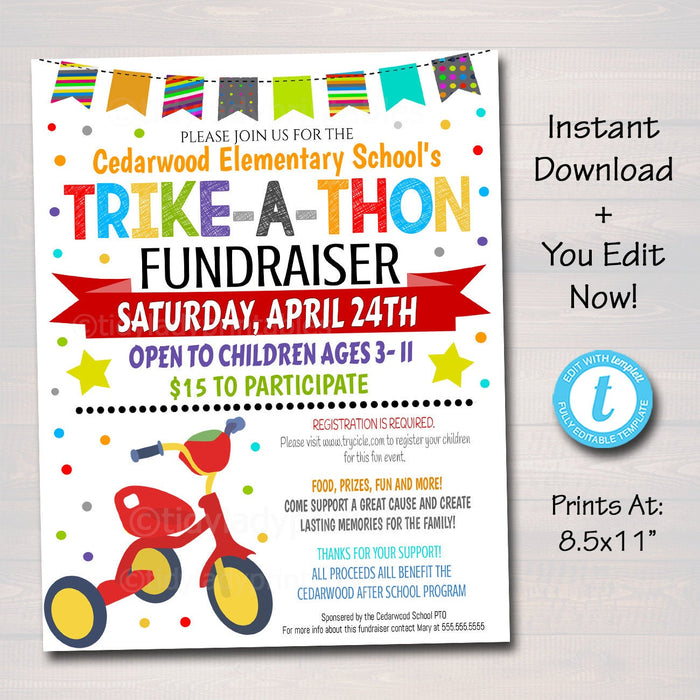 Trike-a-thon Fundraiser Flyer Printable Template