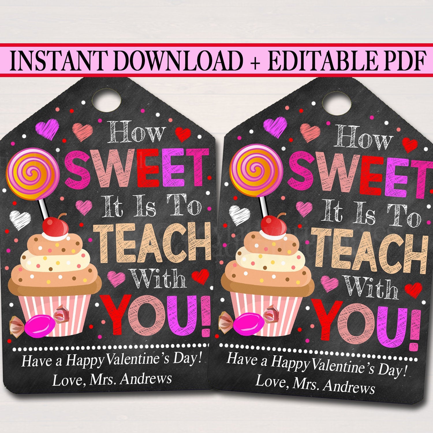 Valentines Day Teacher Coworker Favor Tags — TidyLady Printables for Free Printable Valentines For Coworkers