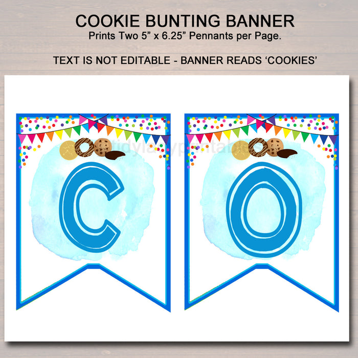 Cookie Booth Bunting Banner INSTANT DOWNLOAD