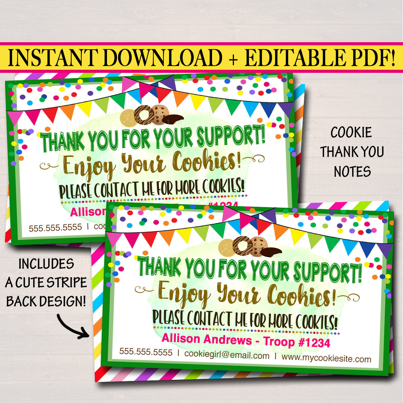 scout-cookie-thank-you-notes-tidylady-printables for Free Printable Thank You Note Scout Cookie Thank You Notes | TidyLady Printables for Free Printable Thank You Note