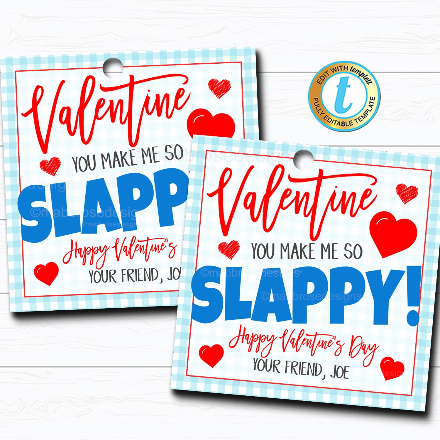 Slap Bracelet Valentine's Gift Tag | TidyLady Printables for Free Printable Bracelet Card Template