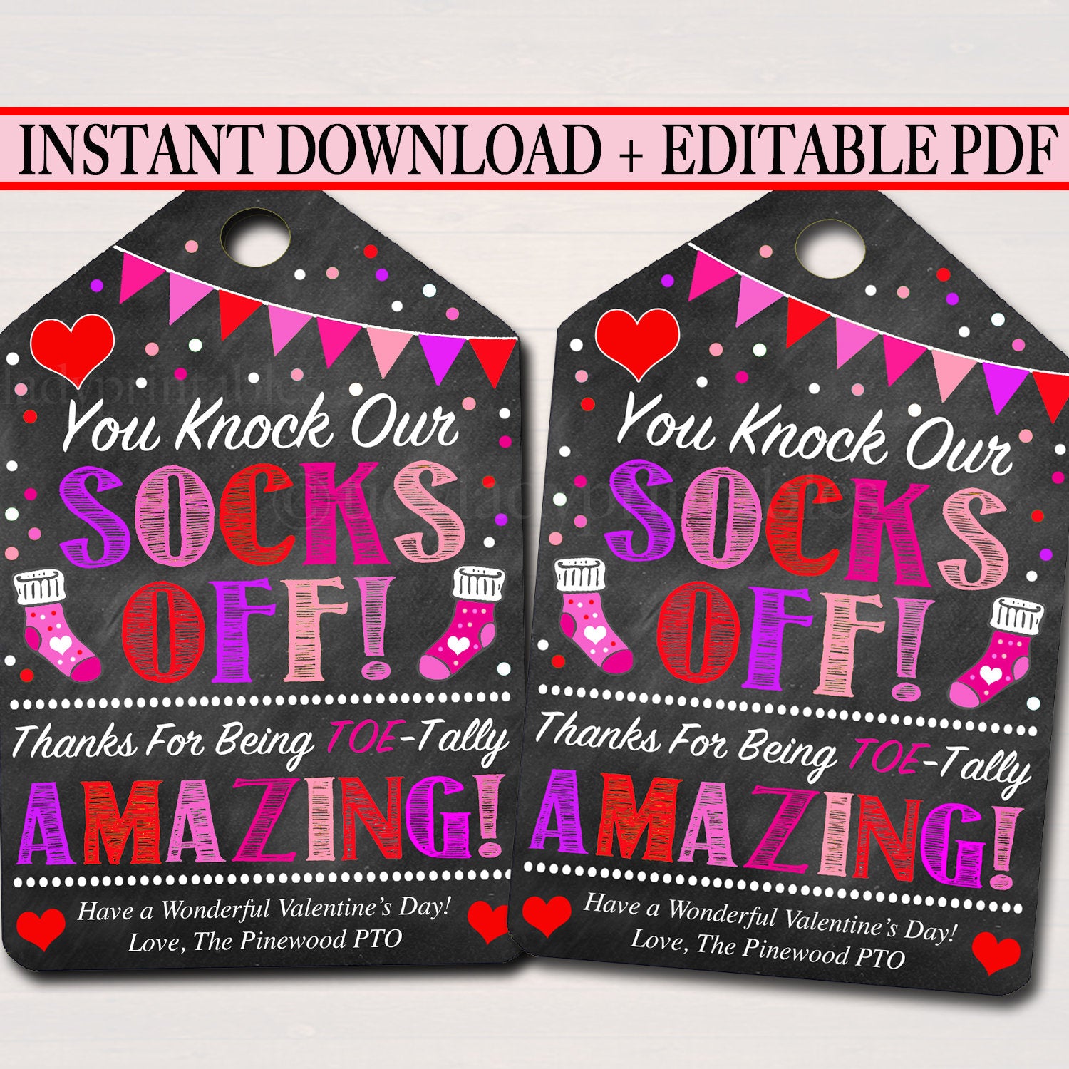 Valentines Gift Tags - You Knock Our SOCKS OFF! Printable — TidyLady Printables for You Knock My Socks Off Free Printable