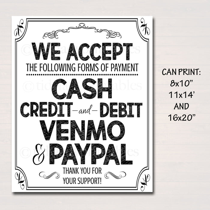 PRINTABLE Credit Card Sign, Fundraising Booth, Bake Sale, Cookie Booth Sign We Accept Credit Cards Cookie Banner, Craft Sale Booth Poster