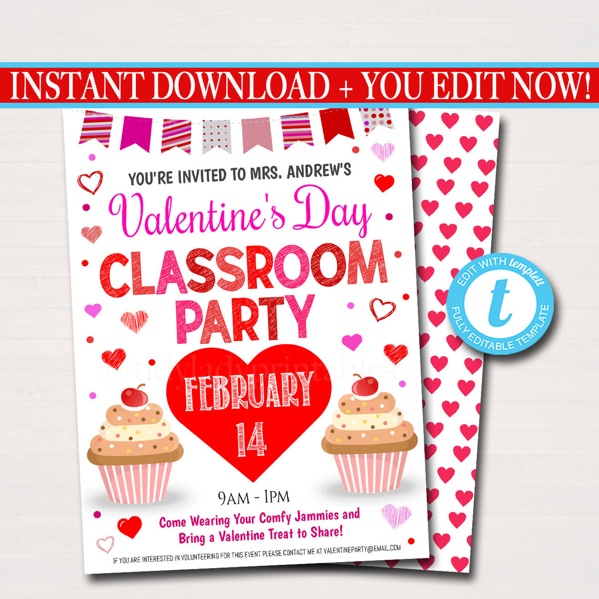 Valentine's Day Class Party Invitation | TidyLady Printables