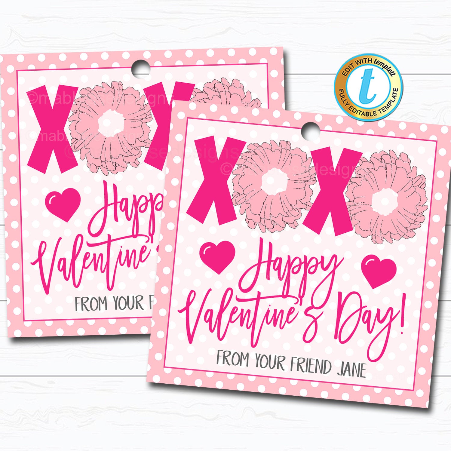 Printable Valentines Day Tags | TidyLady Printables for Editable Free Printable Scrunchie Tag Template