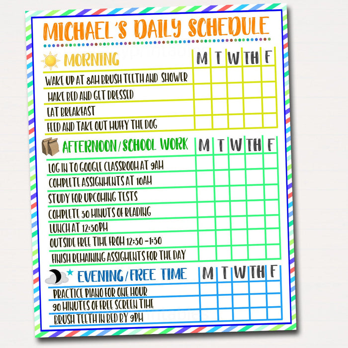 Printable Homeschool Schedule - Kids Student Planner Printable — TidyLady Printables printable-homeschool-schedule-kids-student-planner-printable-tidylady-printables