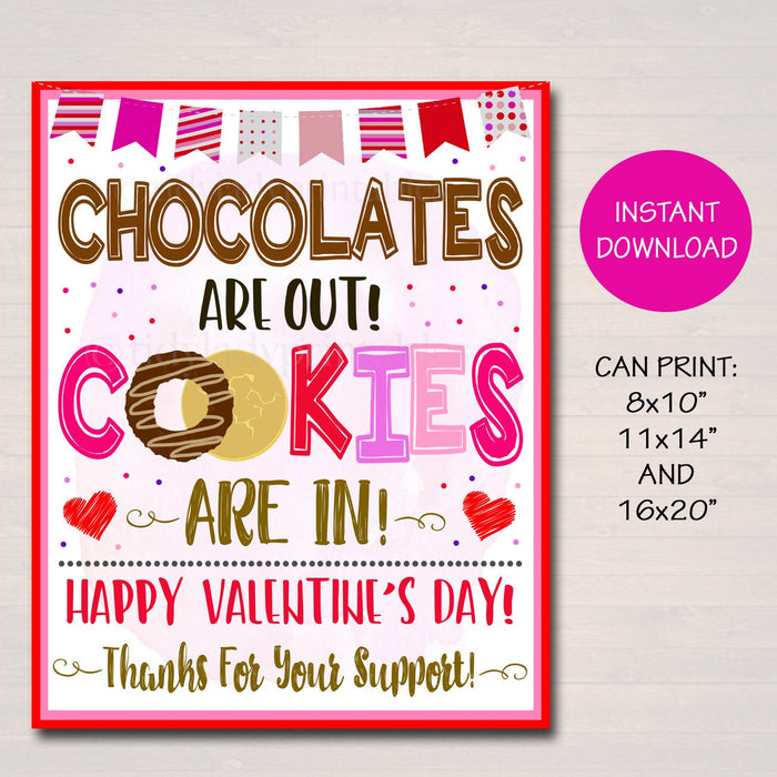 Valentine's Day Cookie Sign, Printable Cookie Poster Chocolates are ou — TidyLady Printables valentine-s-day-cookie-sign-printable-cookie-poster-chocolates-are-ou-tidylady-printables