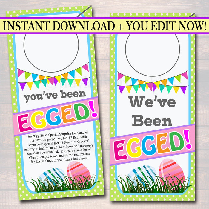 You&#39;ve Been Egged Door Hangers, Easter Egg Hunt Sign Kit, Easter Printables, Easter Egg Hunt Yard Signs Easter Bunny Printable, Easter Decor