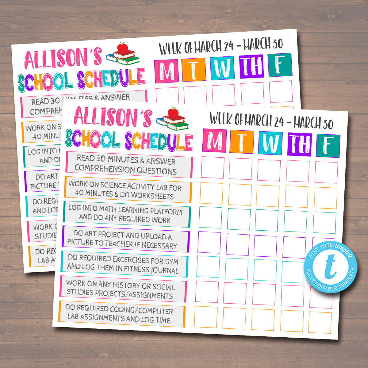 Printable Homeschool Schedule | TidyLady Printables