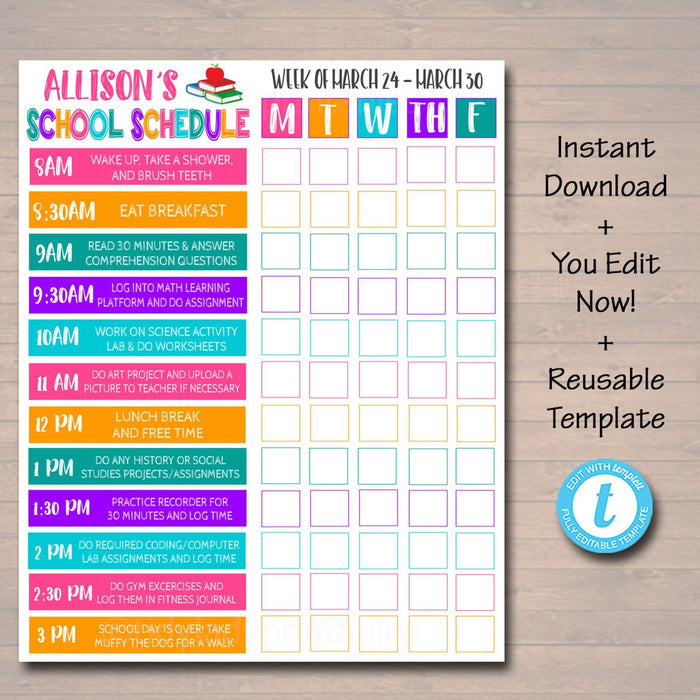 Kids Student Calendar Planner | TidyLady Printables kids-student-calendar-planner-tidylady-printables