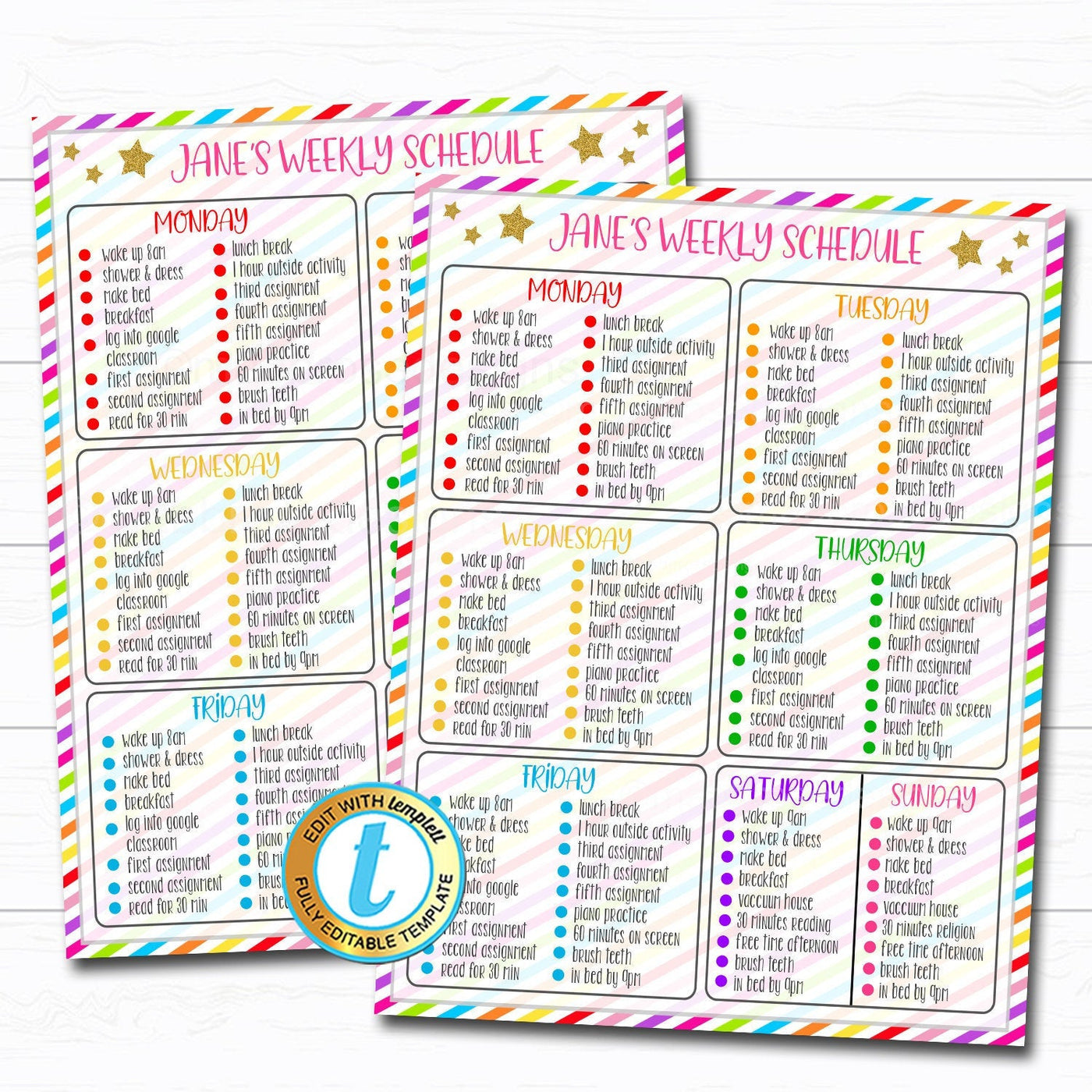Homework Organizer Kids Student Calendar Planner Printable — TidyLady ...