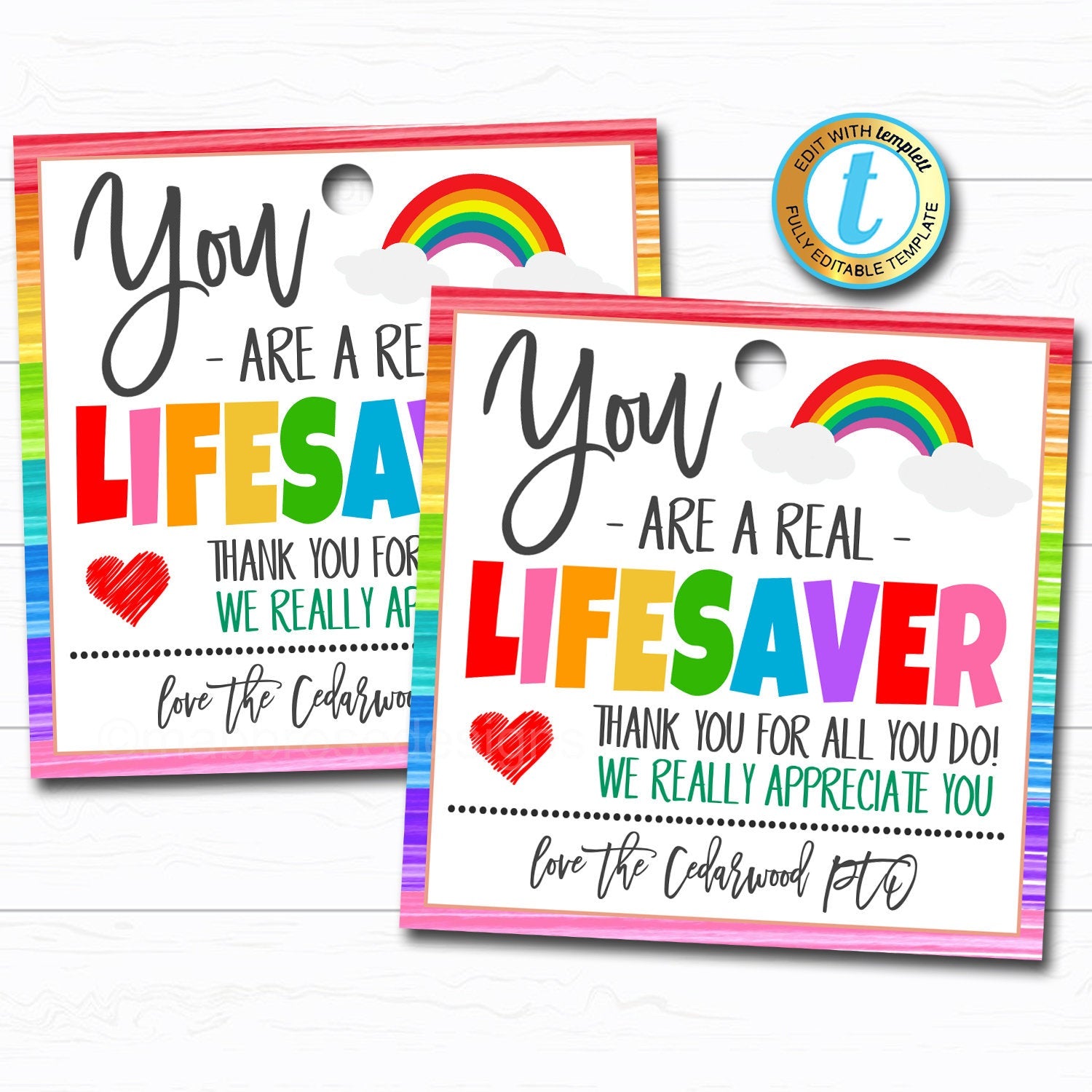 Lifesaver Teacher Appreciation Tag Free Printable Lifesaver Teacher Appreciation Tag Free Printable