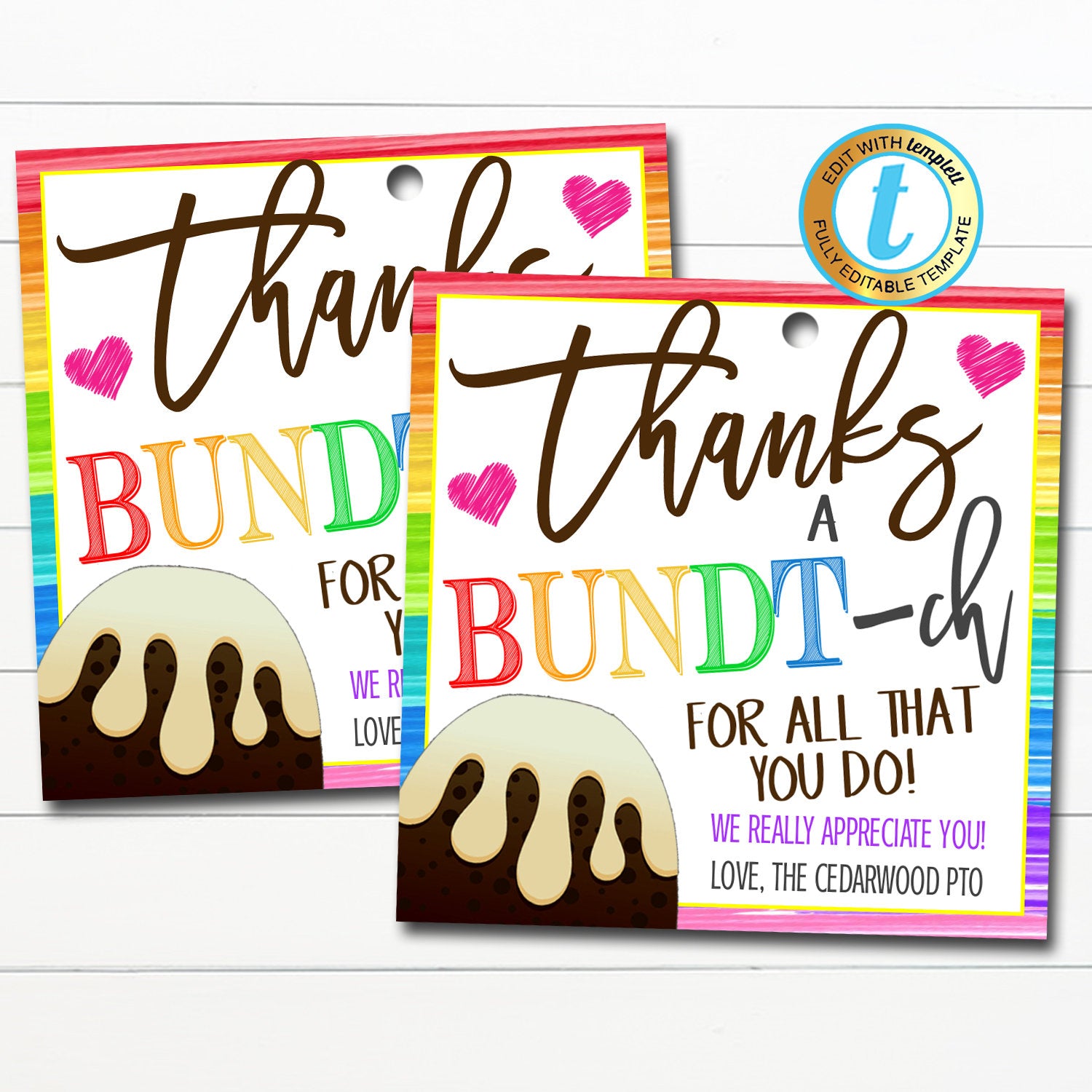 Bundt Cake Teacher Appreciation Free Printable Bundt Cake Teacher Appreciation Free Printable