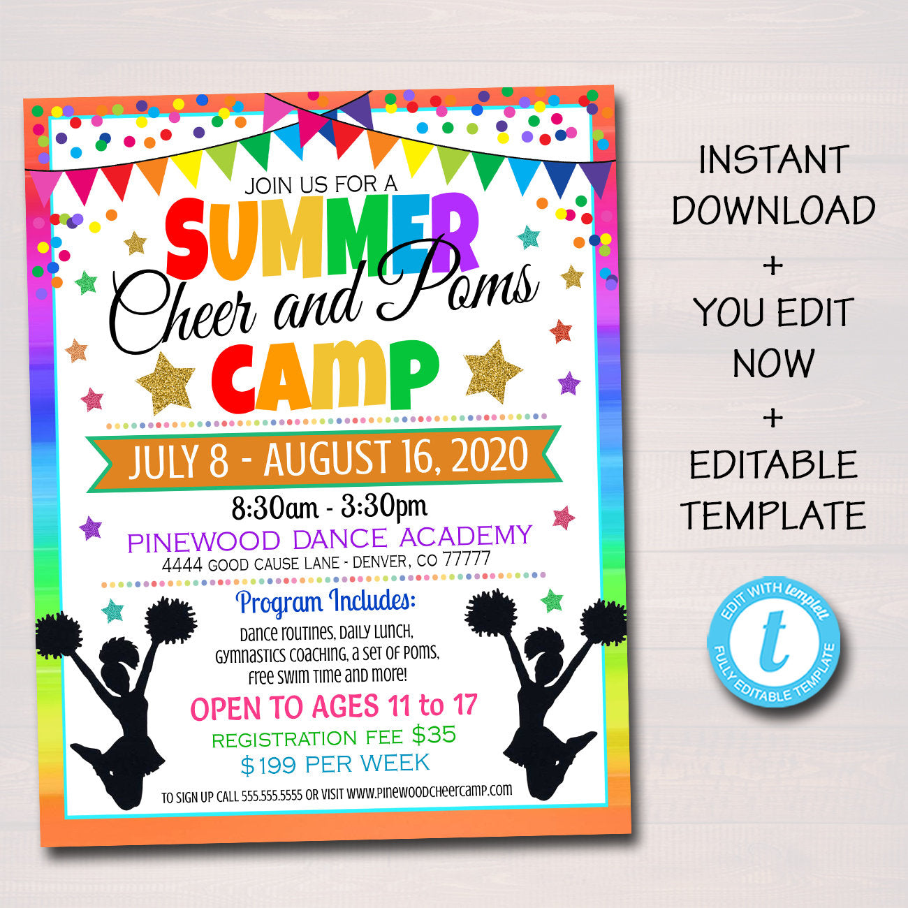 Cheerleading Camp Flyer | TidyLady Printables cheerleading-camp-flyer-tidylady-printables