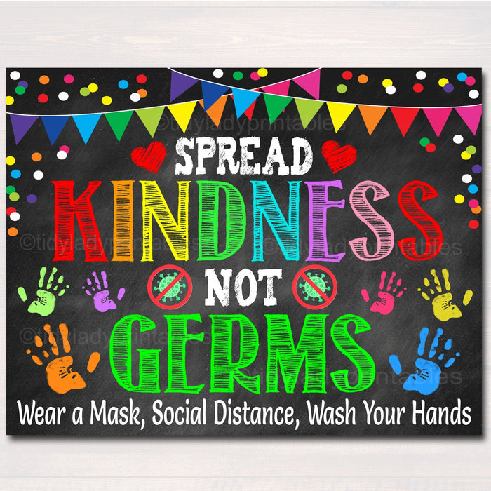 Spread Kindness Not Germs - School Health Safety Poster