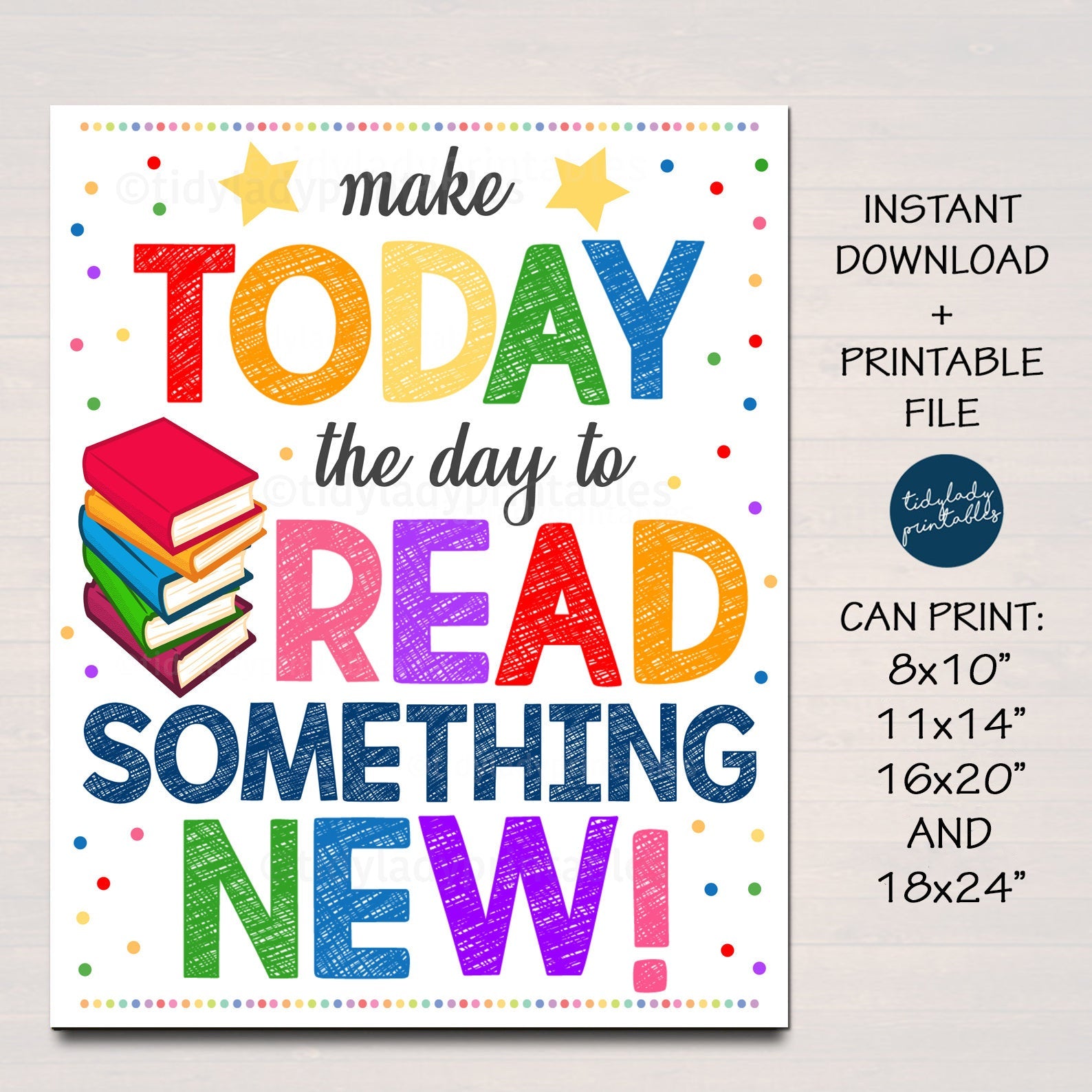 Reading Poster, School Library Classroom Printable Poster — TidyLady Printables for Free Printable Posters For Schools