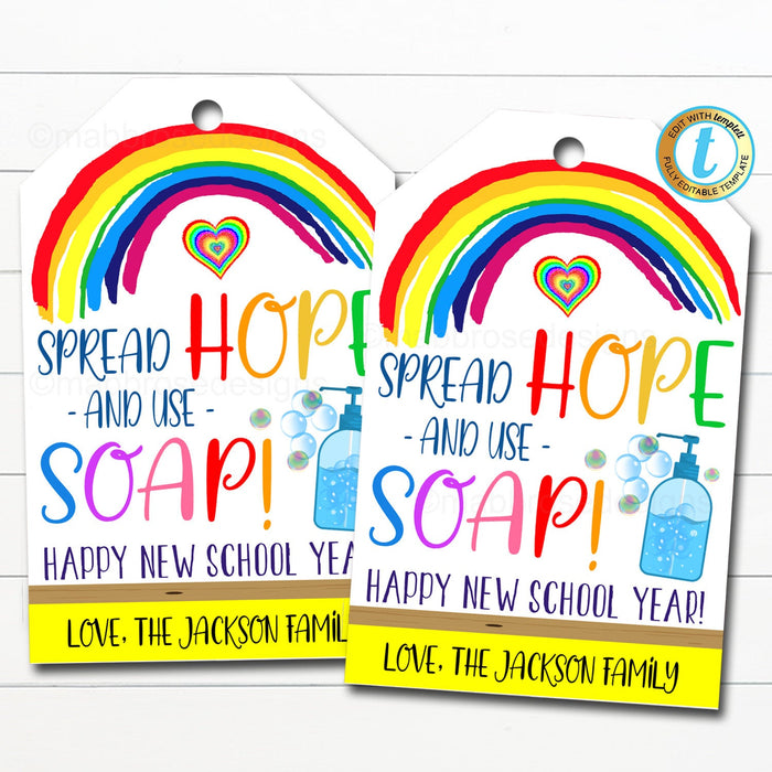 Back To School Soap Gift Tag - DIY Editable Template