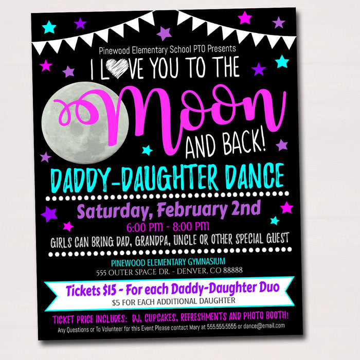 Daddy Daughter Dance Flyer - Starry Night Theme — TidyLady Printables daddy-daughter-dance-flyer-starry-night-theme-tidylady-printables