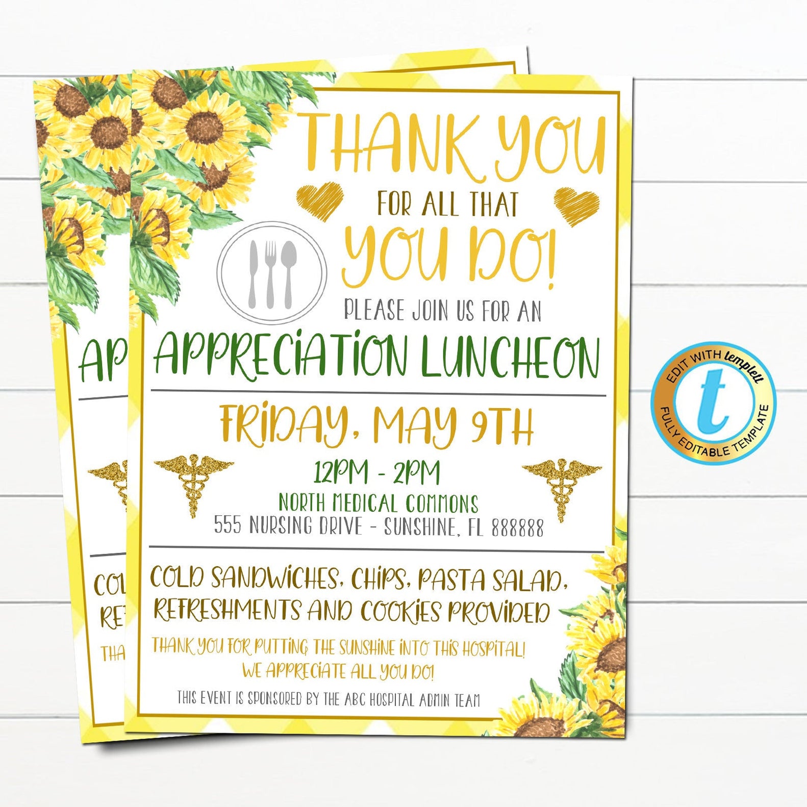 Nurse Appreciation Luncheon Invitation | TidyLady Printables