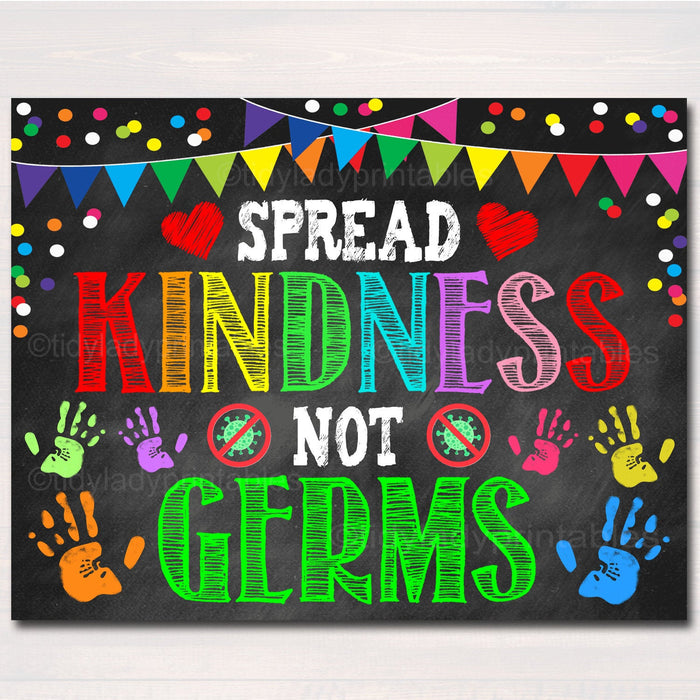Spread Kindness Not Germs - School Health Safety Poster