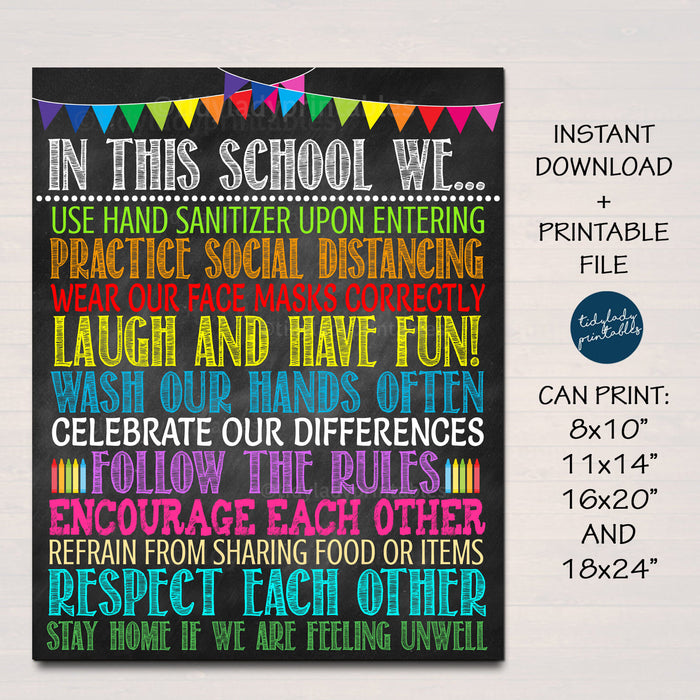In This Classroom School Health Safety Poster — TidyLady Printables