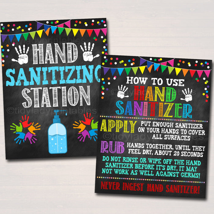 Hand Sanitizer Poster Set