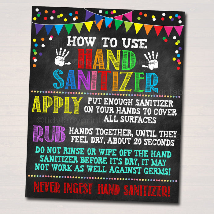 Hand Sanitizer Poster Set