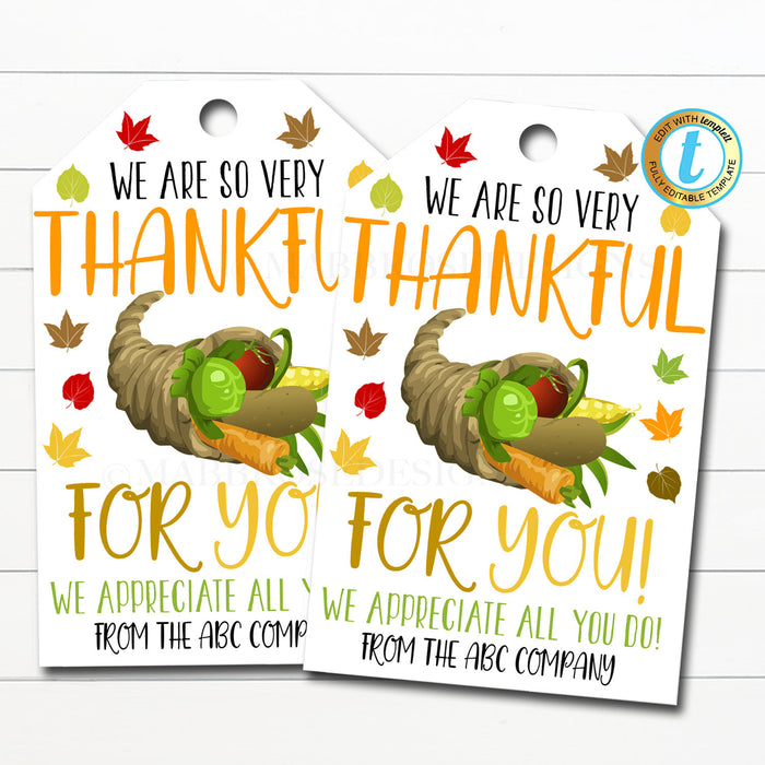Thankful for You Gift Tag Grateful Frontline Essential Worker Employee Appreciation