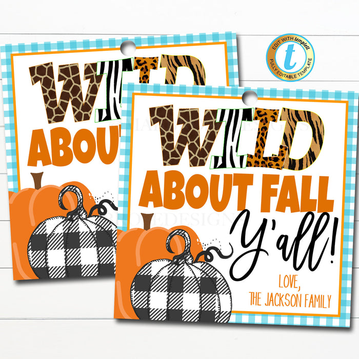 Wild About Fall Ya'll Gift Tag