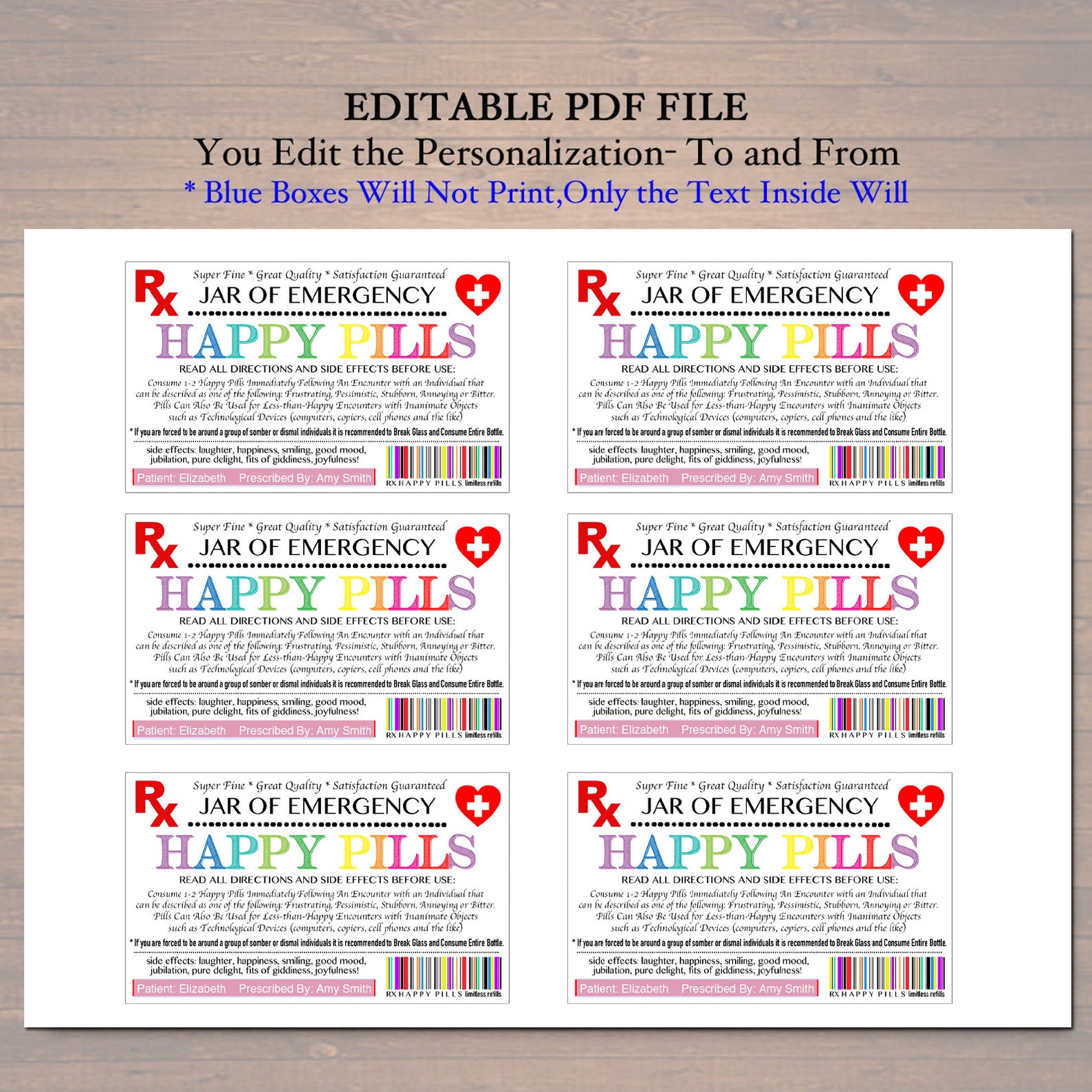 Happy Pills Label - Jar Of Emergency Happy Pills — TidyLady Printables