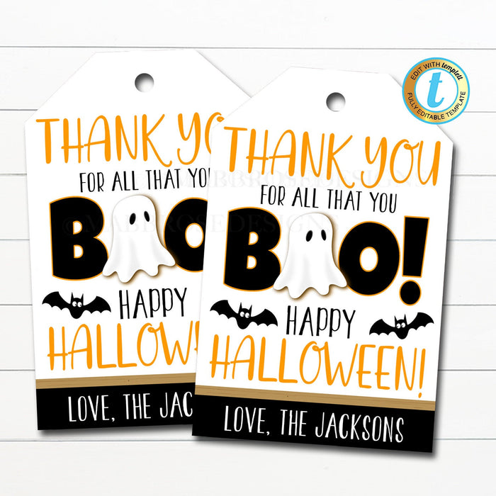 Halloween Gift Tags - Thanks for All You Boo!