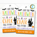Halloween Gift Tags, Chalk Full of Fun Kids Friend Classroom Trick or Treat Non Candy Party Favor, DIY Instant Download Editable Template