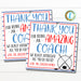 Ice Hockey Coach Gift Tag, School Sports Team Appreciation, Thank You to an Amazing Coach, End of Season Printable, DIY Editable Template