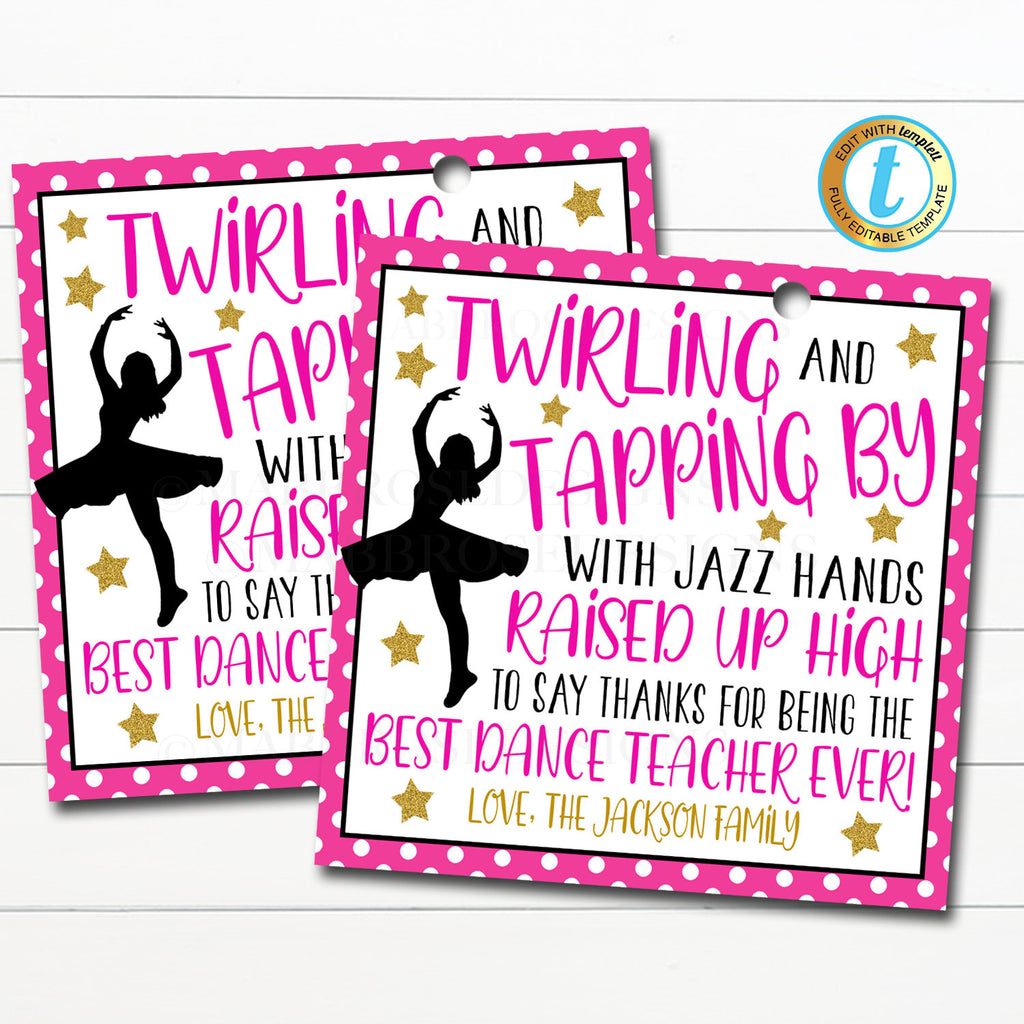 Dance Teacher Gift Tag | TidyLady Printables dance-teacher-gift-tag-tidylady-printables
