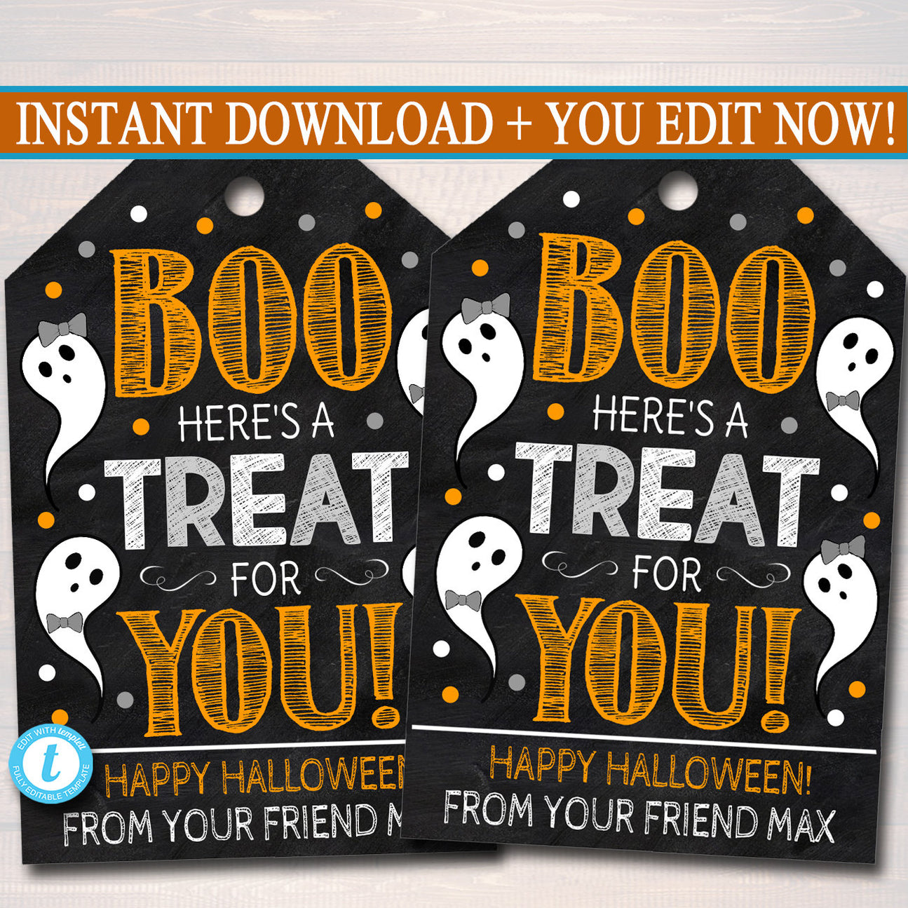 Halloween Birthday Favor Tags, Boo Here's a Treat for You! — TidyLady ...