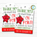 Christmas Poinsettia Gift Tags, Christmas Appreciation Thank You Gift, School Pto Teacher Staff Nurse Employee Holiday DIY Editable Template