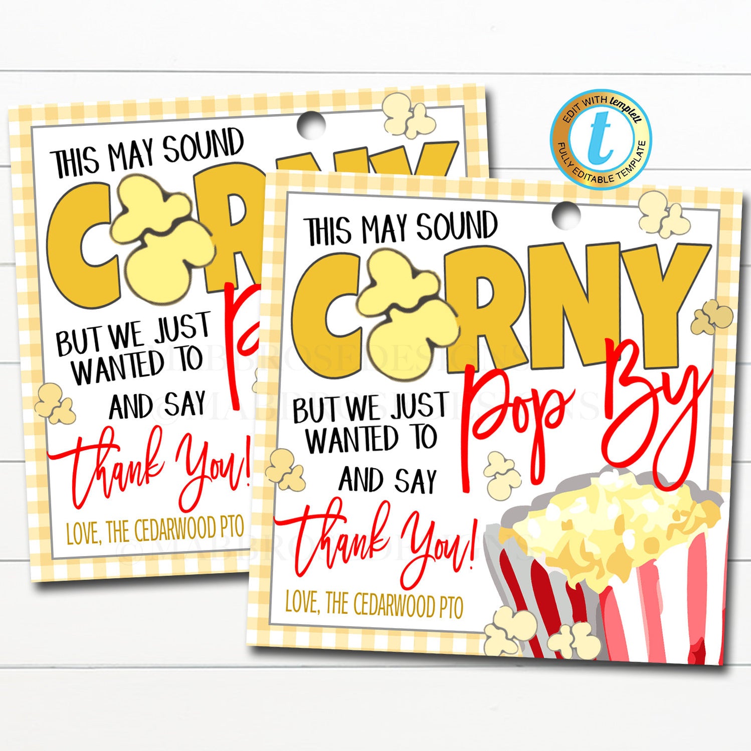 Appreciation Popcorn Gift Tag - Poppin By to Say Thank You — TidyLady ...