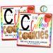 Teacher Gift Tags, C is for Caffeine and Coffee, Teacher Appreciation Cookie Thank You Label, DIY Editable Template